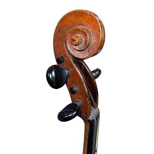 314 - A late 19th/early 20th century cello in fair condition. Internal sticker says ' Repaired by H. Stone... 