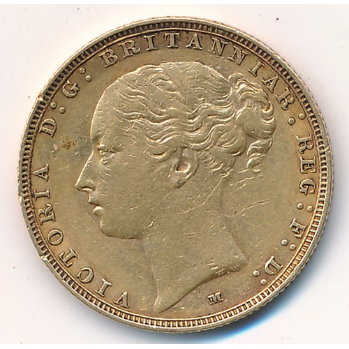 227 - Queen Victoria 1886M full gold sovereign fine.