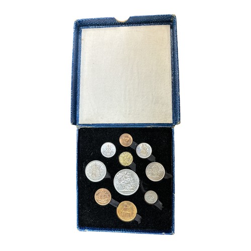 224 - King George VI 1951 Festival of Britain ten coin proof set, crown to farthing, in Royal Mint blue bo... 