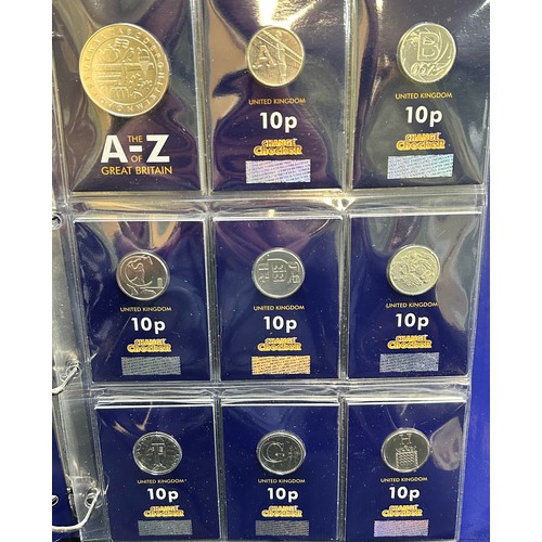 245 - The A-Z of Great Britain 10p Collection, all 26 uncirculated on card, with completer medallion, in C... 