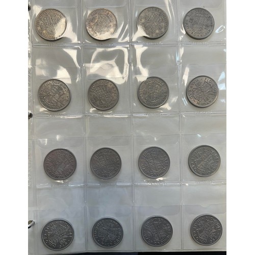 190 - Mainly 20th Century pre-decimal coin collection in 3 albums, in variable condition with good silver ... 