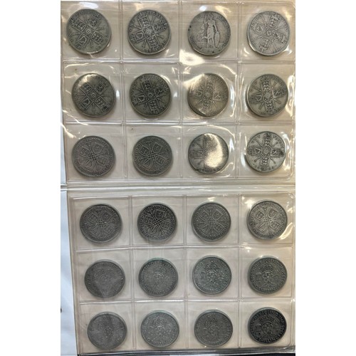 190 - Mainly 20th Century pre-decimal coin collection in 3 albums, in variable condition with good silver ... 