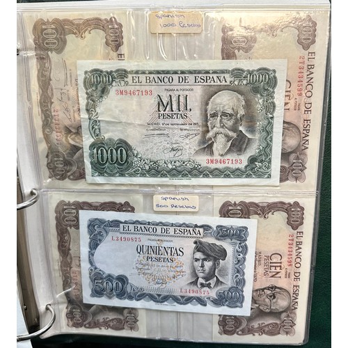 295 - World banknotes (64), in an album, in mixed condition with examples from China, Greece, GB, Ireland,... 