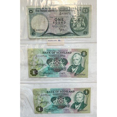 295 - World banknotes (64), in an album, in mixed condition with examples from China, Greece, GB, Ireland,... 