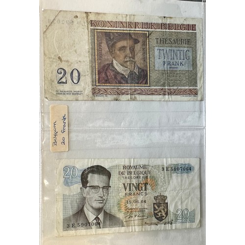 295 - World banknotes (64), in an album, in mixed condition with examples from China, Greece, GB, Ireland,... 