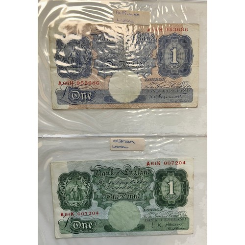 295 - World banknotes (64), in an album, in mixed condition with examples from China, Greece, GB, Ireland,... 