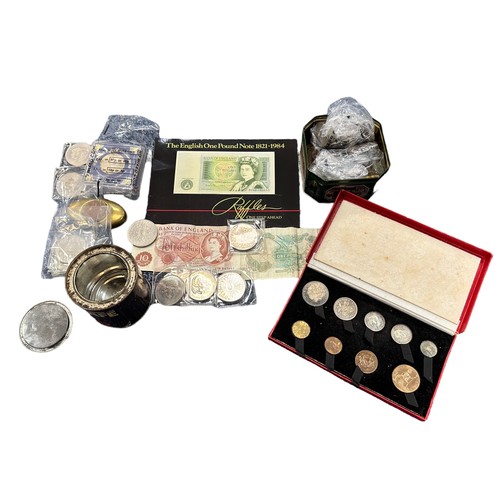 194 - Mainly pre-decimal British coin collection with 1950 boxed proof set (half crown and sixpence heavil... 