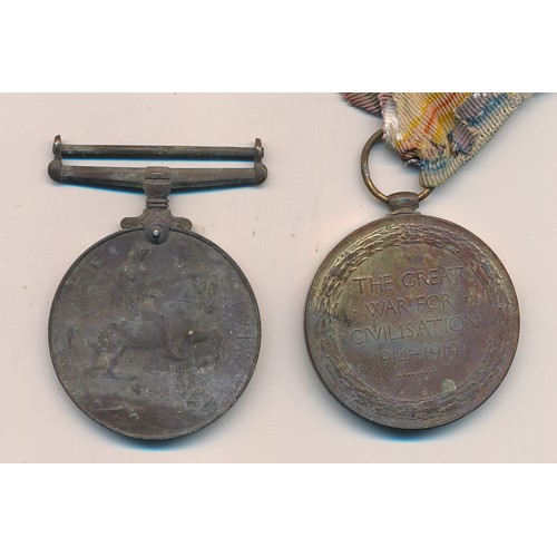 4 - First World War – Richard Hughes - First World War British War Medal & Victory Medal pair awarded to... 