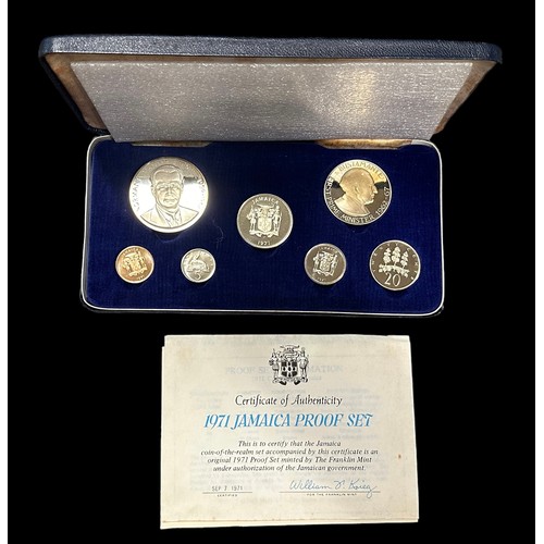 265 - World coin range with cased proof sets FDC British Virgin Islands 1974, GB 1970, Jamaica 1971, cased... 