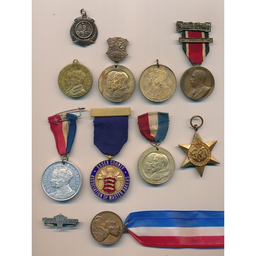 15 - Various medals to include; The King’s Medal with 1911-12 clasp, Royal Visit ‘To Commemorate the Open... 