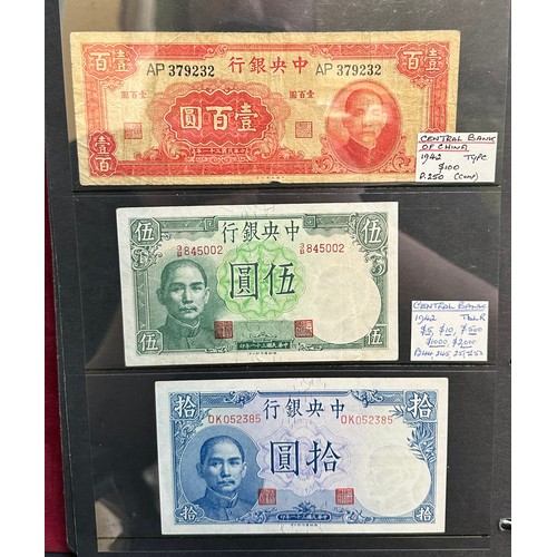 301 - Central Bank of China banknote collection (100+), in an album, in variable condition with 1928 $50 (... 