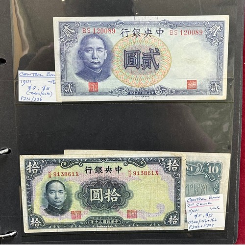 301 - Central Bank of China banknote collection (100+), in an album, in variable condition with 1928 $50 (... 