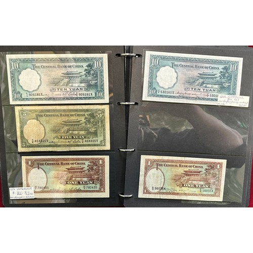 301 - Central Bank of China banknote collection (100+), in an album, in variable condition with 1928 $50 (... 