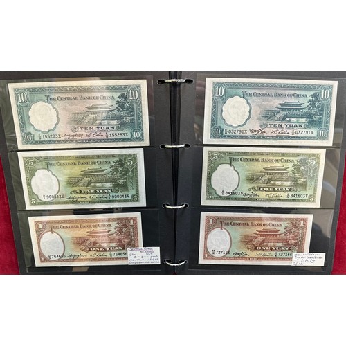 301 - Central Bank of China banknote collection (100+), in an album, in variable condition with 1928 $50 (... 