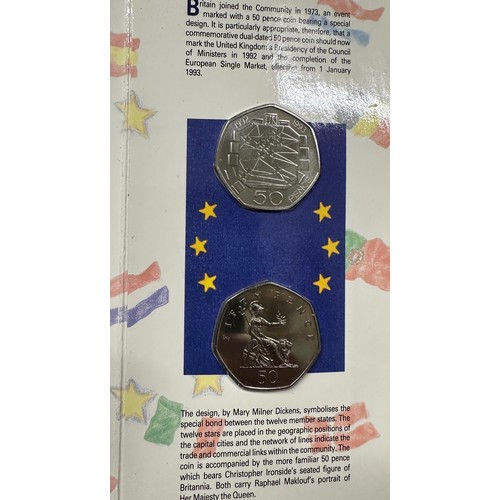 251 - 1992-1993 Dual Date EEC 50p uncirculated twin coin pack