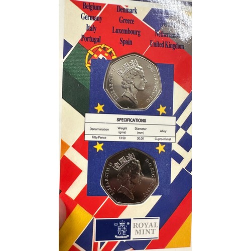 251 - 1992-1993 Dual Date EEC 50p uncirculated twin coin pack