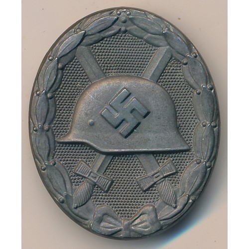 63 - Germany, Second World War Third Reich Grey wound badge, solid back reverse.