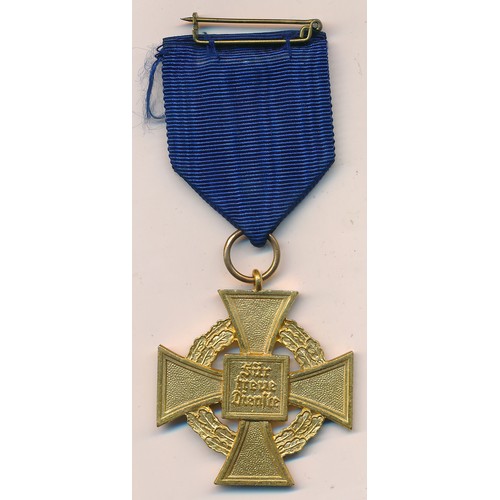 32 - Germany, Third Reich, Faithful Service Medal for 40 Years’ Service. With ribbon.