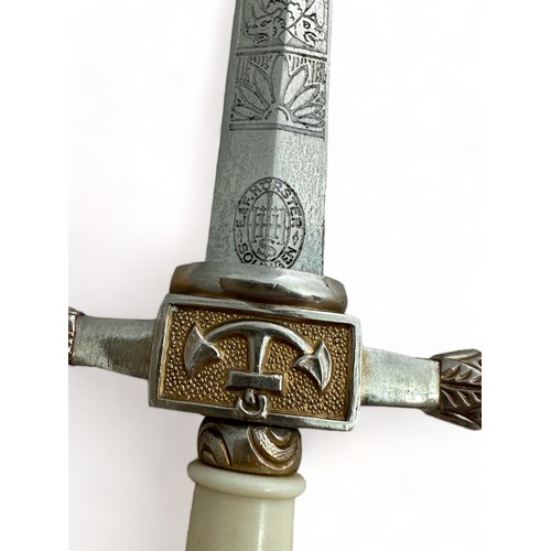 52 - Late 19th / Early 20th Century Dutch Naval Dirk, with ribbed cream handle with an anchor engraved to... 