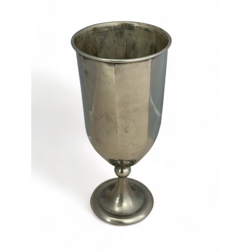 61 - German Third Reich, SS white metal challenge trophy in goblet form. Raised Waffen SS insignia to fro... 