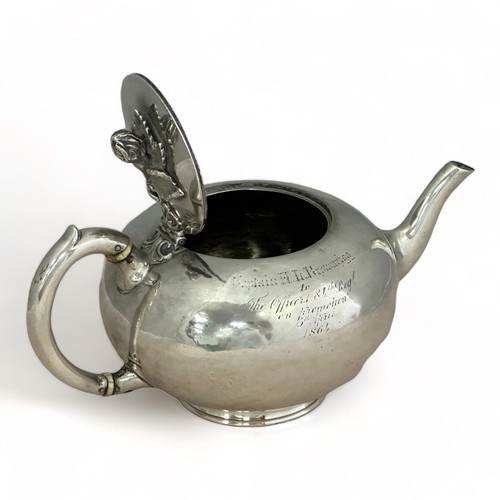 90 - Smith & Son, (Stephen Smith) 19th Century Victorian hallmarked silver bullet teapot, floral raised t... 