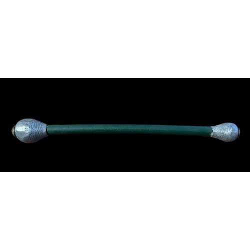 117 - Late 19th / early 20th century Bosun’s cosh, painted green handle with led weighted ends, each end t... 