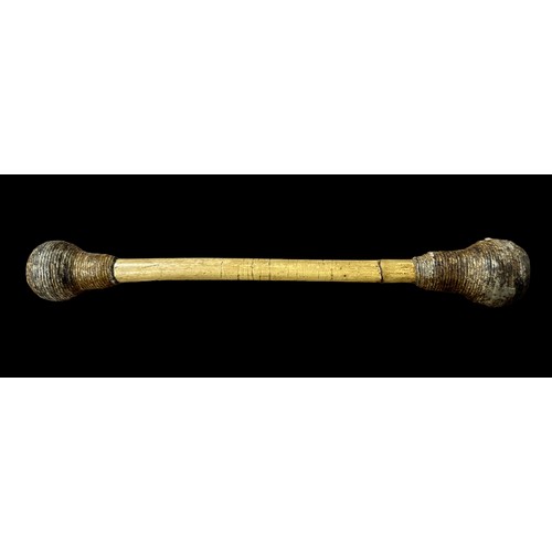 118 - Late 19th / early 20th century Bosun’s cosh, bone handle, twisted rope weighted ends. Length 23cm.