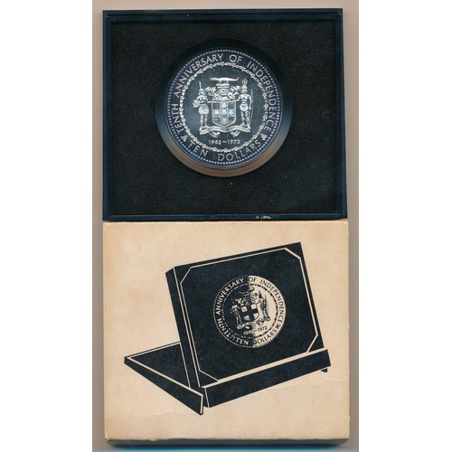 279 - Jamaica 1972 $10 silver proof coin, issued in honor of Jamaica's 10th Anniversary of Independance, i... 