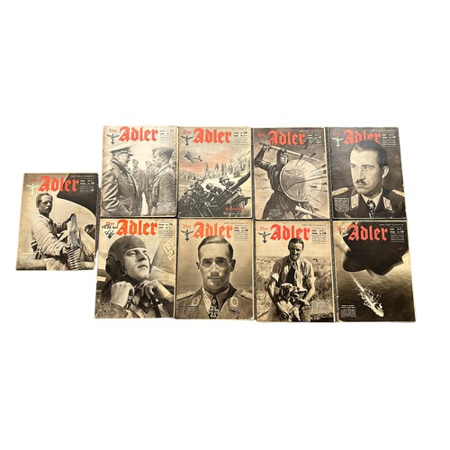 69 - Der Adler (Spanish Edition), nine copies of Der Adler biweekly Third Reich propaganda magazine, to i... 