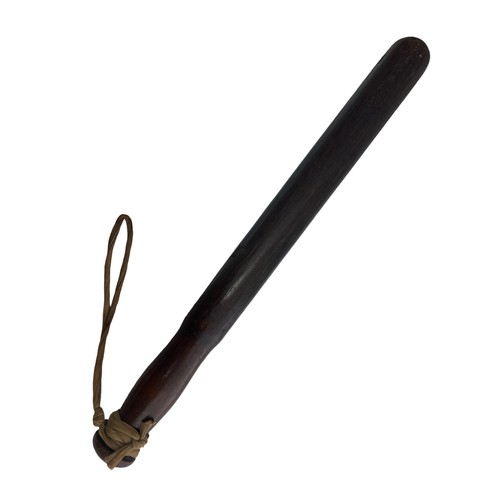 106 - Hardwood Military Police truncheon, imprinted to two places with ‘ MP ‘ under crown Military Police ... 