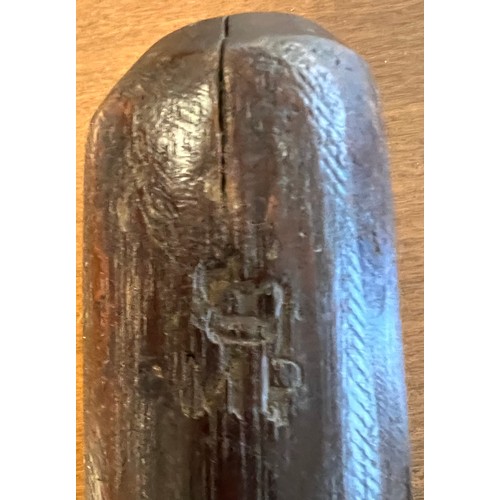 106 - Hardwood Military Police truncheon, imprinted to two places with ‘ MP ‘ under crown Military Police ... 