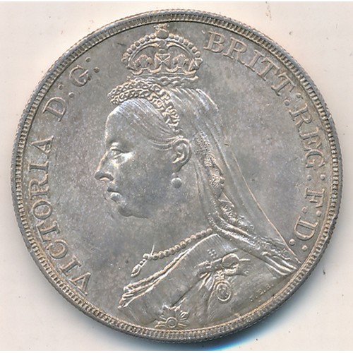 220 - Victoria Jubilee Head 1892 crown, about extremely fine.