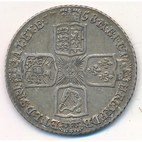 208 - George II 1758 shilling, very fine.