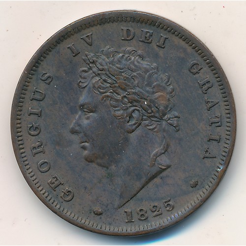 210 - George IV 1825 penny, very fine.