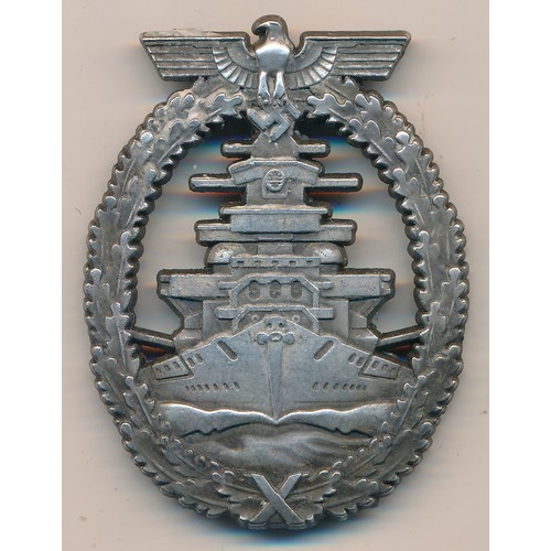 36 - German, Second World War, late war Naval High Seas Fleet Badge,  Das Flottenkriegsabzeichen,  milita... 