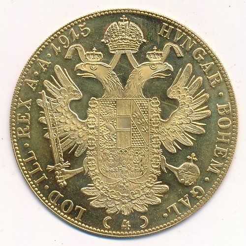 263 - Austria 1915 4 ducat gold proof coin