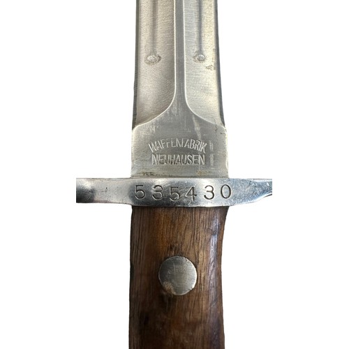 50 - Switzerland, Swiss  M1918 pattern double edged knife bayonet for use on the 7.5 mm. Schmidt-Rubin M1... 