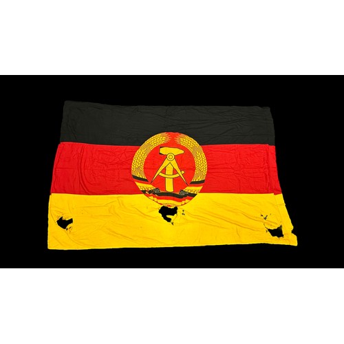 70 - East Germany, very large East Germany fabric flag, stitched design with attached round insignia. The... 