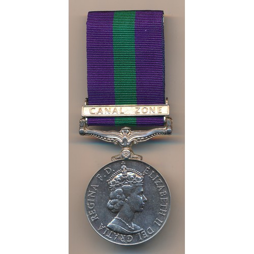 10 - Queen Elizabeth II General Service Medal awarded to 2282237 PTE K W RODDIS RAOC. With Canal Zone cla... 