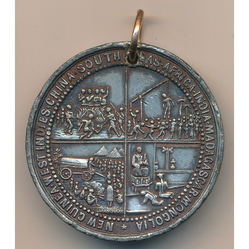 168 - The Centenary of the London Missionary Society 1795-1895 medallion commemorating the sailing of the ... 