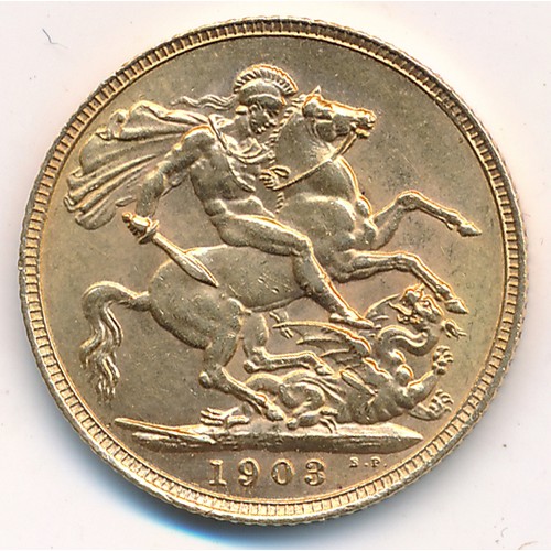 229 - Edward VII 1903 full gold sovereign very fine.