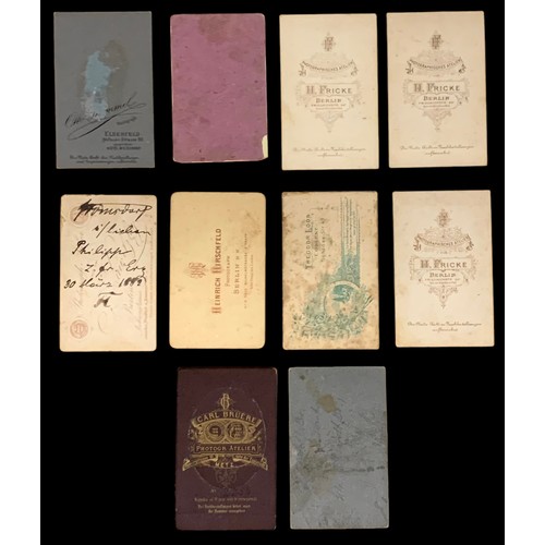 73 - Selection of ten German Cartes de Visite military photo cards, including; H. Fricke – Berlin  (x3), ... 