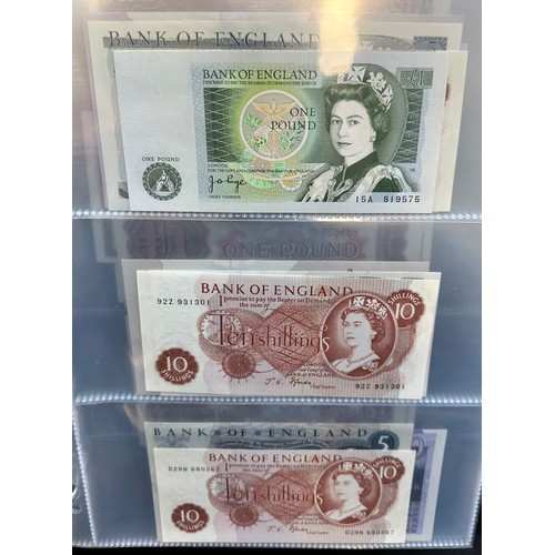 292 - A collection of English banknotes (39) in an album, in variable condition with £20 Bailey (2), £10 B... 