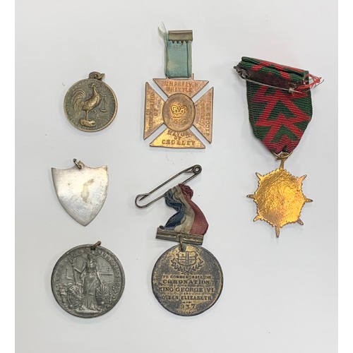 170A - Small selection of six interesting medallions / medals  to include; a 1897 Strood Allotments 2nd for... 