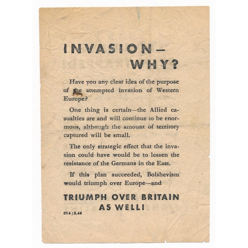 127 - YOU HAVE BEEN TRAPPED ! - Second World War German airborne Propaganda leaflet. Small-scale leaflet, ... 