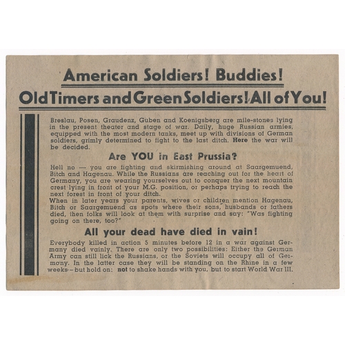 142 - American Soldiers! Buddies! Old Timers and Green Soldiers! All of You! - Second World War German air... 