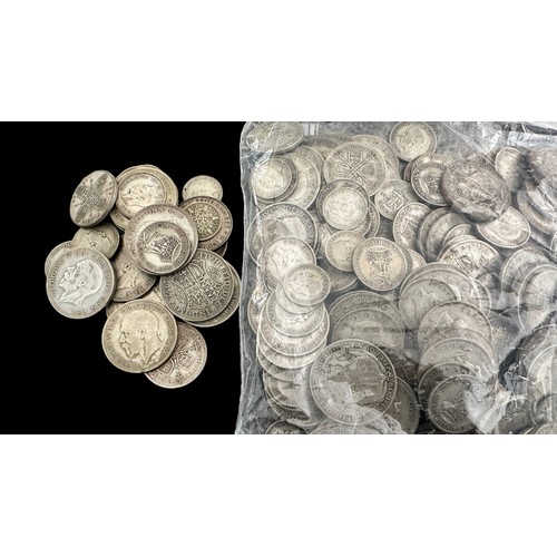 188 - Mainly 20th Century pre-decimal British coins in mixed condition with crown 1821 large selection of ... 