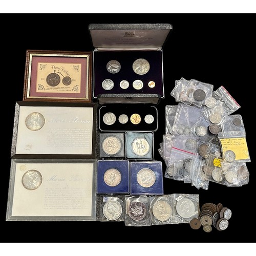 259 - World coin collection in mixed condition with good silver content, including Austria Maria Theresa t... 