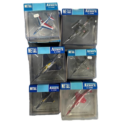 83 - Franklin Mint Armour aircraft 1/100 scale collection, Qty
28 including, F-4, F-15, F-18, USAF, Hawk,... 