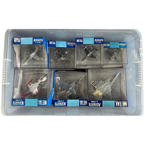 83 - Franklin Mint Armour aircraft 1/100 scale collection, Qty
28 including, F-4, F-15, F-18, USAF, Hawk,... 